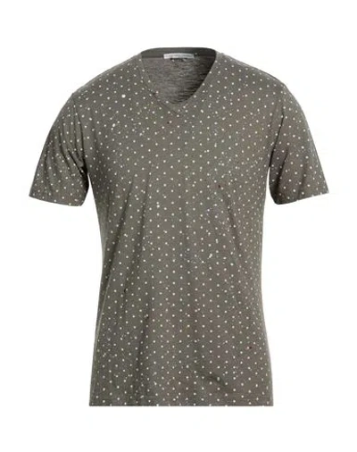 Grey Daniele Alessandrini Man T-shirt Military Green Size Xl Cotton In Gray