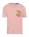 Grey Daniele Alessandrini Man T-shirt Pastel Pink Size L Cotton In Pink