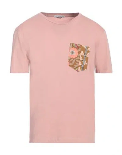 Grey Daniele Alessandrini Man T-shirt Pastel Pink Size L Cotton