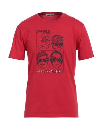 Grey Daniele Alessandrini Man T-shirt Red Size M Cotton