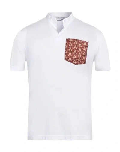 Grey Daniele Alessandrini Man T-shirt White Size M Polyester, Cotton