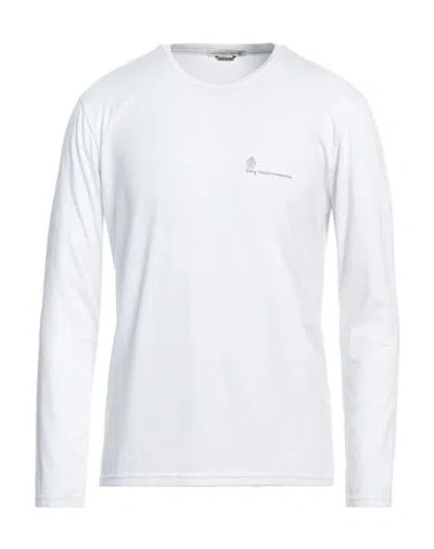 Grey Daniele Alessandrini Man T-shirt White Size S Cotton, Elastane In White