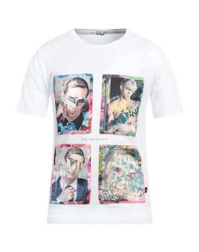 Grey Daniele Alessandrini Man T-shirt White Size Xl Cotton