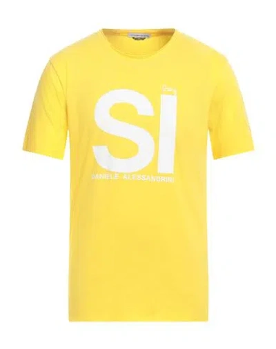 Grey Daniele Alessandrini Man T-shirt Yellow Size M Cotton