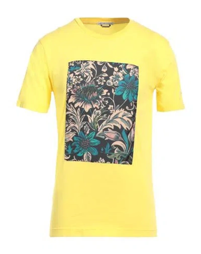 Grey Daniele Alessandrini Man T-shirt Yellow Size Xl Cotton, Polyester