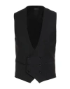 Grey Daniele Alessandrini Man Tailored Vest Black Size 36 Polyester, Viscose, Elastane