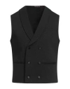 GREY DANIELE ALESSANDRINI GREY DANIELE ALESSANDRINI MAN TAILORED VEST BLACK SIZE 38 VISCOSE, POLYAMIDE, METAL, ELASTANE