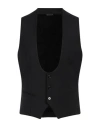 Grey Daniele Alessandrini Man Tailored Vest Black Size 42 Polyester, Viscose, Elastane In Black