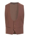 GREY DANIELE ALESSANDRINI GREY DANIELE ALESSANDRINI MAN TAILORED VEST BROWN SIZE 38 POLYESTER, VISCOSE, ELASTANE