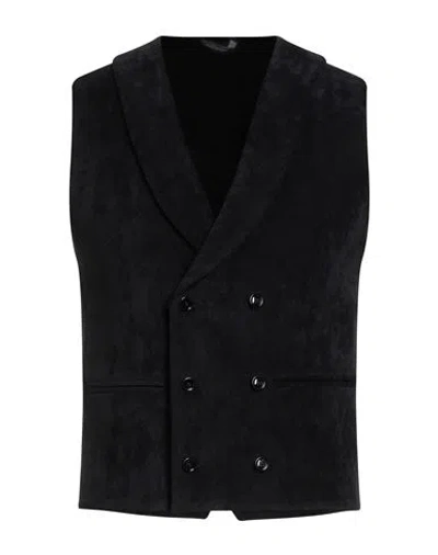 Grey Daniele Alessandrini Man Tailored Vest Charcoal Size 34 Polyester, Polyamide, Elastane In Gray