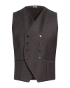 Grey Daniele Alessandrini Man Tailored Vest Grey Size 38 Polyester, Viscose In Brown