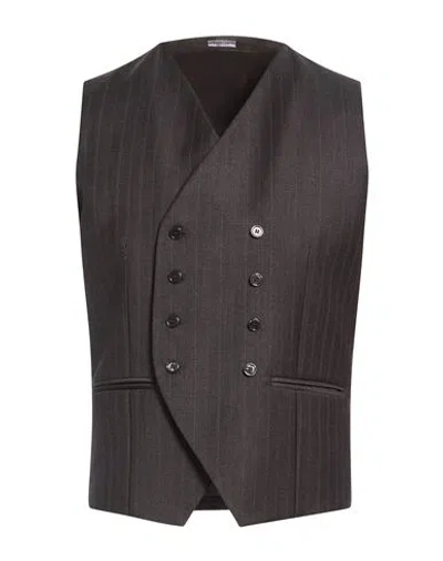 Grey Daniele Alessandrini Man Tailored Vest Grey Size 38 Polyester, Viscose In Brown