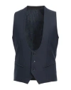 Grey Daniele Alessandrini Man Tailored Vest Midnight Blue Size 36 Polyester, Viscose, Elastane In Blue