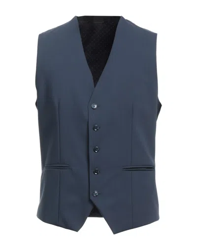 Grey Daniele Alessandrini Vests In Blue