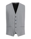 Grey Daniele Alessandrini Man Tailored Vest Midnight Blue Size 42 Polyester, Elastane In Blue