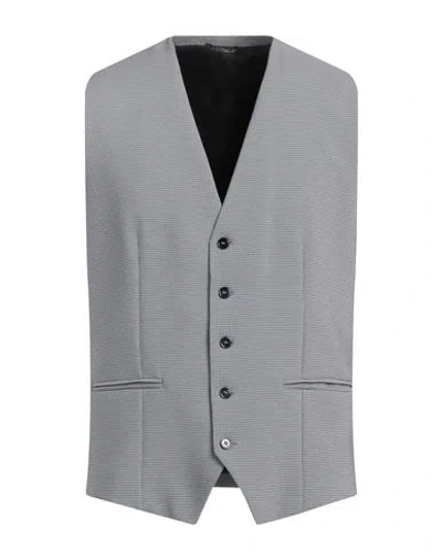 Grey Daniele Alessandrini Man Tailored Vest Midnight Blue Size 42 Polyester, Elastane