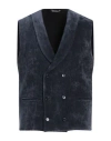 Grey Daniele Alessandrini Man Tailored Vest Midnight Blue Size 42 Polyester, Polyamide, Elastane