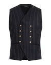 Grey Daniele Alessandrini Man Tailored Vest Midnight Blue Size 44 Polyester, Viscose, Elastane In Blue