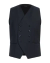 Grey Daniele Alessandrini Man Tailored Vest Midnight Blue Size 40 Wool, Polyester, Elastane In Blue