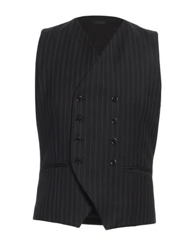 Grey Daniele Alessandrini Man Tailored Vest Charcoal Size 46 Polyester, Viscose In Grey