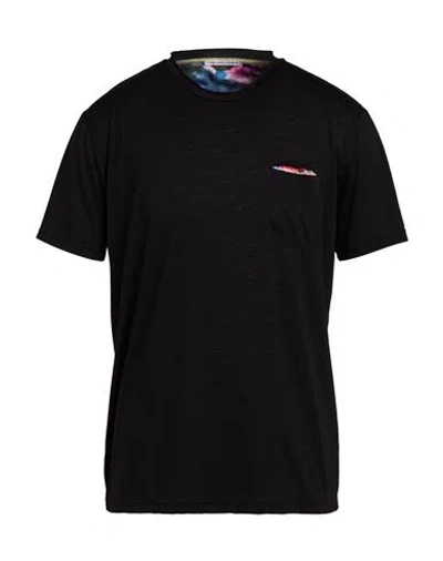 Grey Daniele Alessandrini Man T-shirt Black Size Xl Polyester, Viscose, Elastane, Cotton