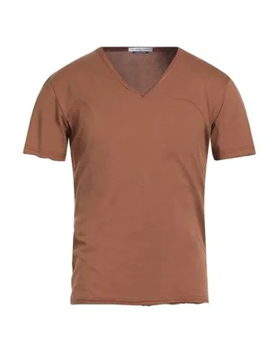Grey Daniele Alessandrini Man T-shirt Brown Size M Cotton, Polyurethane, Viscose