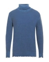 Grey Daniele Alessandrini Man Turtleneck Blue Size 38 Wool, Polyamide