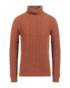 Grey Daniele Alessandrini Man Turtleneck Brown Size 42 Wool, Polyamide In Brown