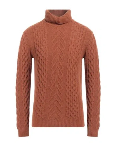 Grey Daniele Alessandrini Man Turtleneck Brown Size 42 Wool, Polyamide