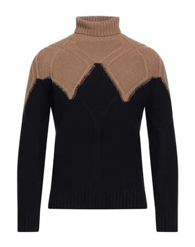 Grey Daniele Alessandrini Man Turtleneck Camel Size 36 Wool, Polyamide In Beige