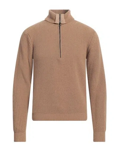Grey Daniele Alessandrini Man Turtleneck Camel Size 40 Wool, Polyamide In Beige