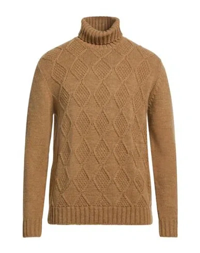 Grey Daniele Alessandrini Man Turtleneck Camel Size 42 Acrylic, Wool, Alpaca Wool In Neutral