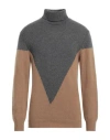 Grey Daniele Alessandrini Man Turtleneck Camel Size 42 Wool, Polyamide In Beige