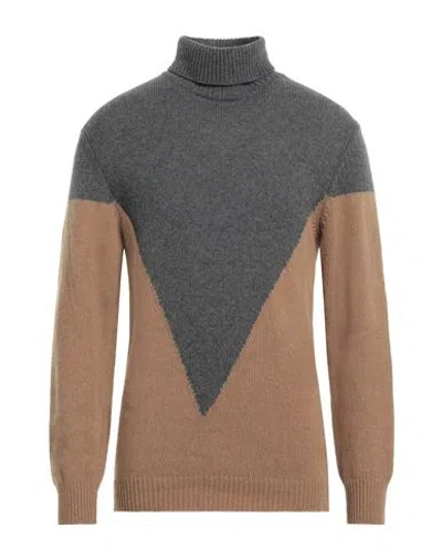 Grey Daniele Alessandrini Man Turtleneck Camel Size 42 Wool, Polyamide In Beige
