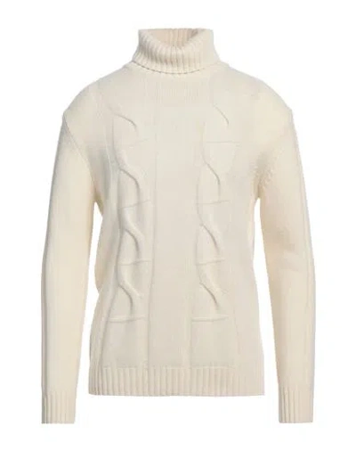 Grey Daniele Alessandrini Man Turtleneck Cream Size 42 Wool, Polyamide