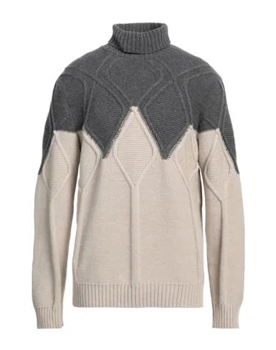 Grey Daniele Alessandrini Man Turtleneck Grey Size 36 Wool, Polyamide