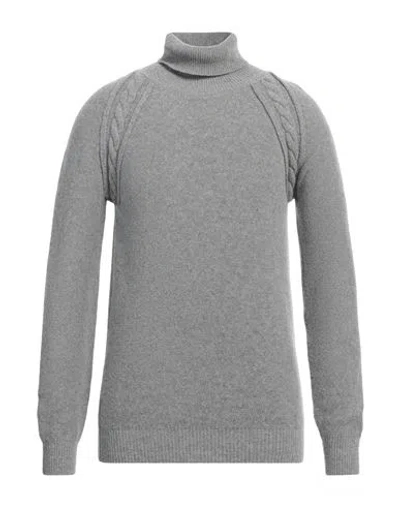 Grey Daniele Alessandrini Man Turtleneck Grey Size 44 Wool, Polyamide