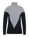 Grey Daniele Alessandrini Man Turtleneck Midnight Blue Size 40 Wool, Polyamide