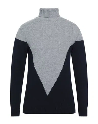 Grey Daniele Alessandrini Man Turtleneck Midnight Blue Size 40 Wool, Polyamide