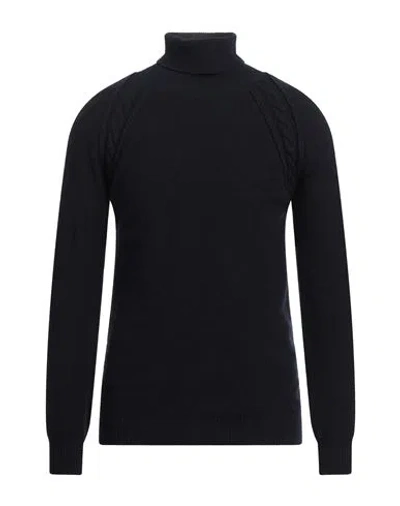 Grey Daniele Alessandrini Man Turtleneck Midnight Blue Size 38 Wool, Polyamide