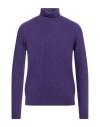 Grey Daniele Alessandrini Man Turtleneck Purple Size 40 Polyamide, Viscose, Wool, Cashmere In Purple
