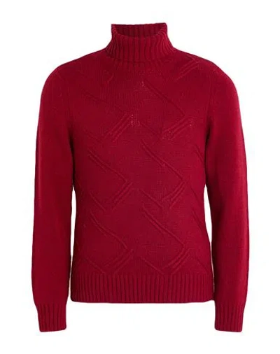 Grey Daniele Alessandrini Man Turtleneck Red Size 38 Wool, Polyamide
