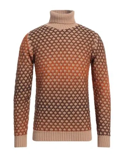 Grey Daniele Alessandrini Man Turtleneck Rust Size 38 Acrylic, Wool, Polyamide In Red