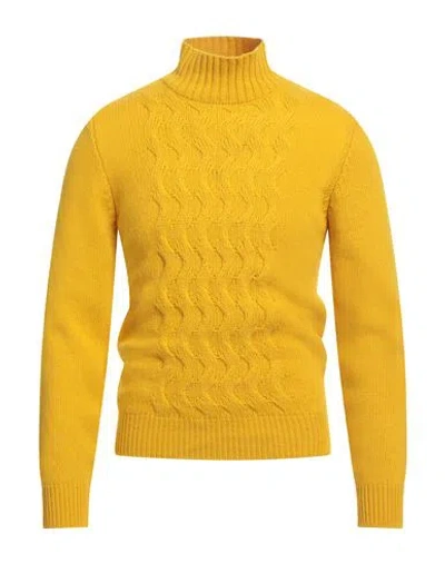 Grey Daniele Alessandrini Man Turtleneck Yellow Size 42 Wool, Polyamide