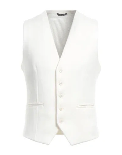 Grey Daniele Alessandrini Man Vest Ivory Size 38 Viscose, Polyester, Polyamide In White