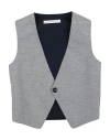 Grey Daniele Alessandrini Toddler Boy Tailored Vest Blue Size 4 Cotton, Linen In Gray