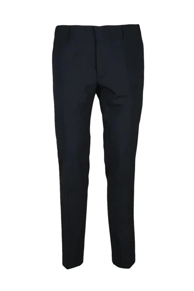 Grey Daniele Alessandrini Wool Stretch Trousers - Black