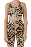 Grey Lab Animal Print Crop Tank In Beige/black