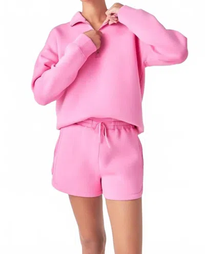 Grey Lab Blair Scuba Sweatshirt And Shorts Set In Pink