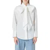 Shop Grey Lab Bow Detail Shirt In White